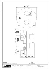 Fiore, встраиваемый круглый смеситель для душа с термостатом на 3 выхода, цвет хром