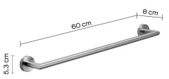 Gedy Project, полотенцедержатель, длина 60 см, цвет зачищенный хром