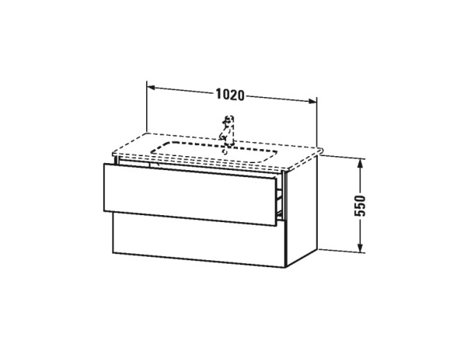 Тумба подвесная для раковины DURAVIT L-CUBE LC624202222