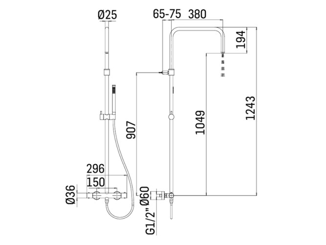 Cмеситель для душа MAMOLI TUTTODUNPEZZO 37170000002K