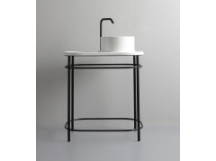 Консоль White Ceramic Upper, для ванной комнаты с раковиной, цвет черный матовый