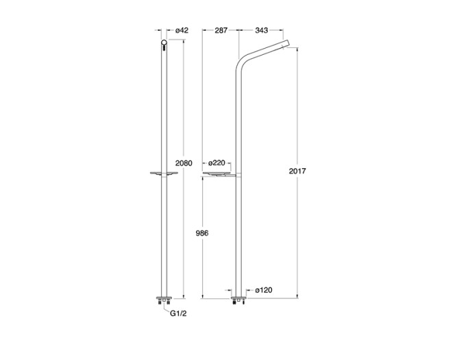 Напольная душевая колонна с аксессуаром CRISTINA SX SX50628