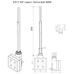 Блок Terma КТХ 3 &quot;МS&quot; хром скрыт + Terma-Split 300W