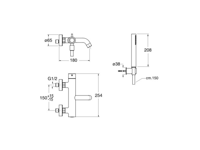 Смеситель для ванны CRISTINA TRICOLORE VERDE TV18034P
