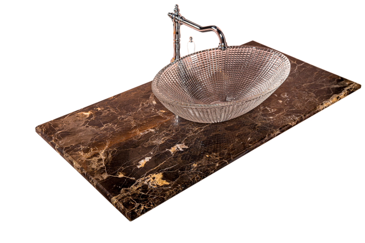 Столешница мрамор 101см Emperador Dark для раковин хрусталь, LV204