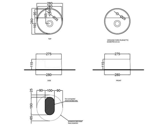Раковина накладная CIELO SHUI COMFORT LPLAT
