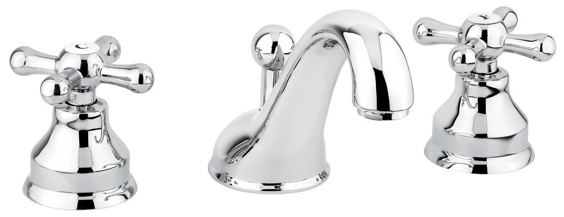 Emmevi Deco Classic, смеситель с донным клапаном для раковины на 3 отверстия, цвет хром