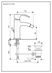 Emmevi Niagara, однорычажный смеситель для биде с донным клапаном, цвет белый матовый