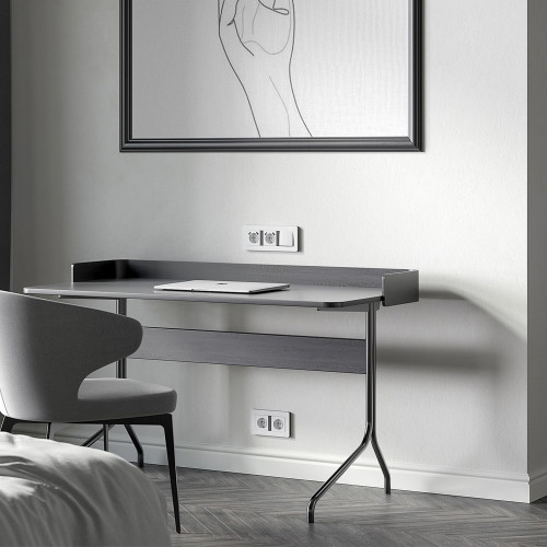 Рамка из поликарбоната на 3 поста Split белый/черный, soft-touch W0033068