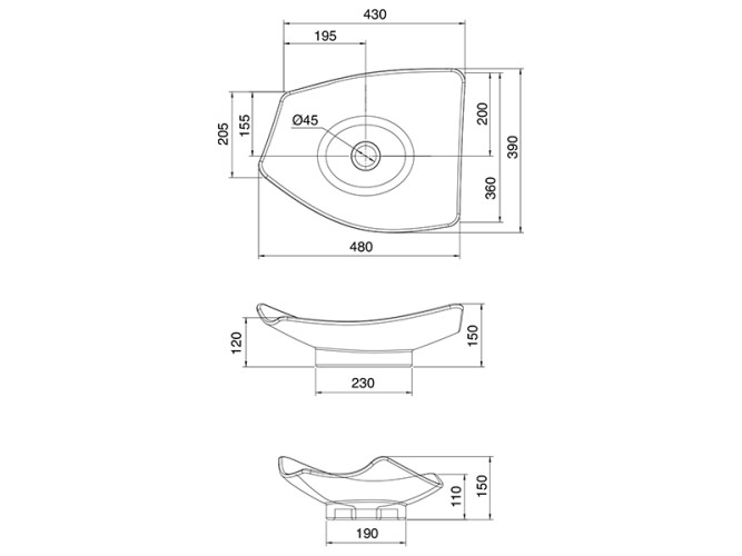 Раковина накладная Scarabeo KONG 8051
