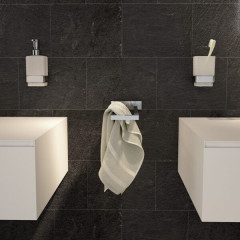 Gedy Elba, настенный стеклянный стакан, цвет хром