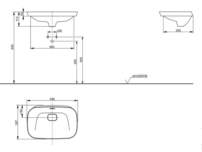 Раковина полувстраиваемая TOTO NEOREST LW3716HY