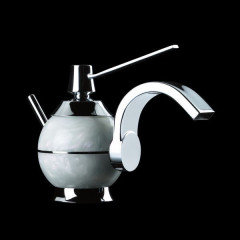 Mariner Perle, однорычажный смеситель для биде с загнутым носом с донным клапаном, цвет белый