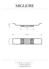 Полка-решётка на ванну, золото Migliore COMPLEMENTI