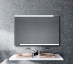 Xpertials Osna, прямоугольное зеркало Led 120х80 см: датчик подсветки с диммером, профиль матовая сталь