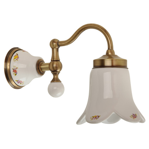 Светильник настенный, плафон керамика с декором/бронза Migliore Provance