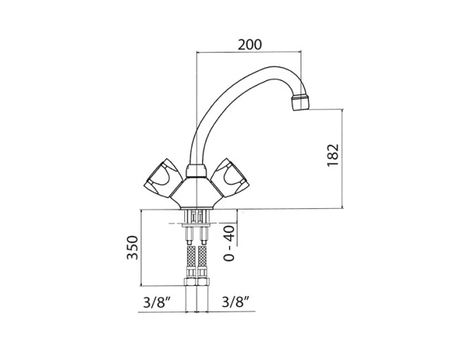 Смеситель для раковины MAMOLI ALFA-BETA 43410744B101