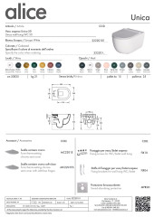 Alice Unica 50, подвесной безободковый унитаз c крепежом fix10, 50x35 см, цвет белый глянцевый