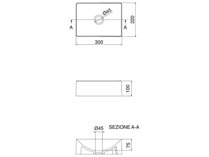 Раковина накладная Scarabeo SOFT-HUNG-CUBE 1503/RENR