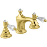 Emmevi The One Atena, смеситель для раковины на 3 отверстия. Прозрачные кристаллы Swarovski, цвет золото