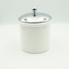 Stil Haus Nemi, настольный керамический контейнер, цвет хром - белая керамика