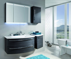 Комплект мебели Puris Crescendo с раковиной из минерального литья, 900 мм левый, цвет белый высокоглянцевый