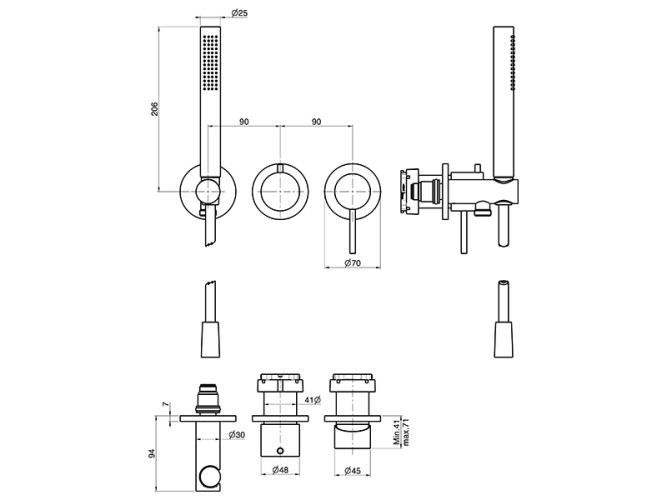 Встроенный смеситель для душа FIMA CARLO FRATTINI SPILLO UP F3049WX8CR