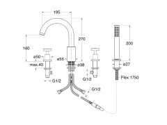 Смеситель для ванны на борт CRISTINA CROSS ROAD CR12651