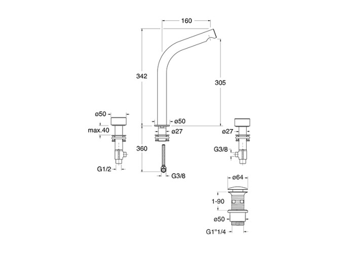 Смеситель для раковины CRISTINA SX SX20728