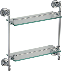 31077 Полка стеклянная 2-ярусная GANZER