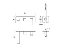 Наружные части смесителя для ванны CRISTINA QUADRI S QS10246