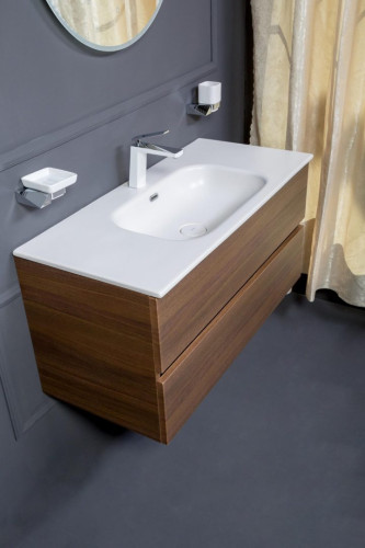 Тумба без раковины Vallessi 100*46cm DARK OAK мат. 2 полки,