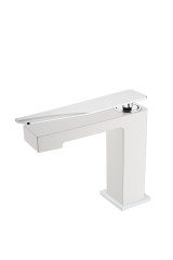 Смеситель для раковины низкий Boheme Q White-Chrome