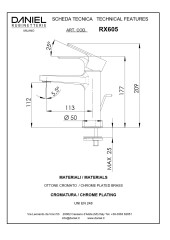 Daniel Reflex, однорычажный смеситель для раковины (излив 13,1 см), с донным клапаном, цвет черный матовый