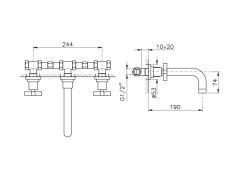 Смеситель для раковины настенный NICOLAZZI M.CROCE 2207CR27