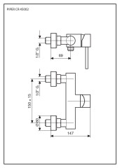 Emmevi Piper, однорычажный смеситель для душа без набора для душа, цвет золото
