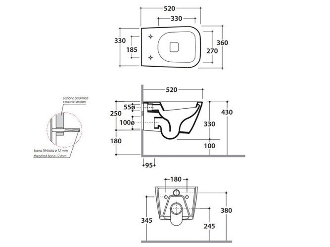 Унитаз подвесной GLOBO Stone STS03BI