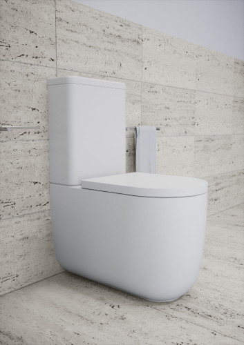 Olympia Milady, напольный безободковый унитаз моноблок 64x37 см, цвет белый глянцевый