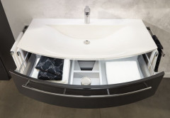 Puris B-Bright, раковина из минерального литья полукруглая 1400 мм, цвет белый