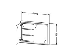 Зеркальный шкаф с подсветкой DURAVIT L-CUBE LC755200000
