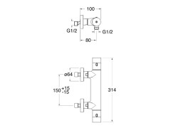 Внешний термостатический смеситель для душа CRISTINA EAST SIDE ES45146