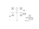 Наружные части настенного смесителя для раковины CRISTINA CROSS ROAD CR24252