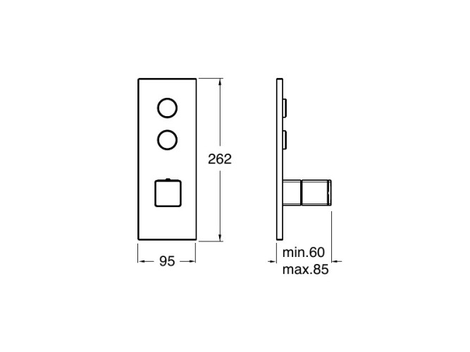 Наружный комплект для термостатического смесителя для душа CRISTINA THERMO UP XQ72280