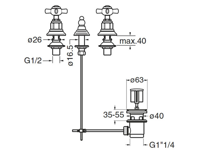 Смеситель для биде CRISTINA LONDRA LD30151