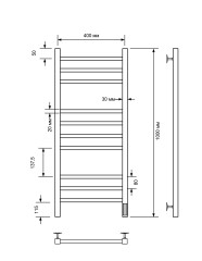 Полотенцесушитель электрический с/т Comfysan Pioli-K EC-10 100/40, хром