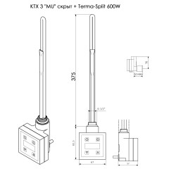 Блок Terma КТХ 3 &quot;МS&quot; черный скрыт + Terma-Split 600W