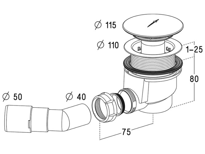Сифон для поддона RADAWAY Сифоны 690P
