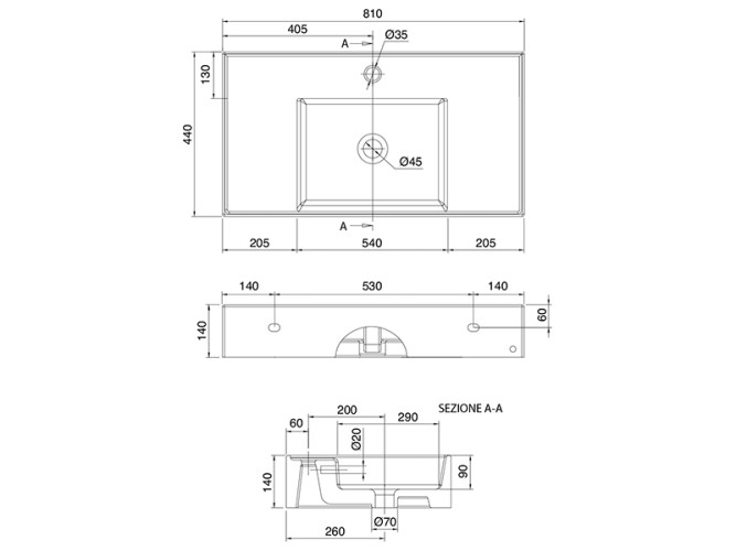 Раковина накладная/ подвесная Scarabeo TEOREMA 2.0 5123/RENR