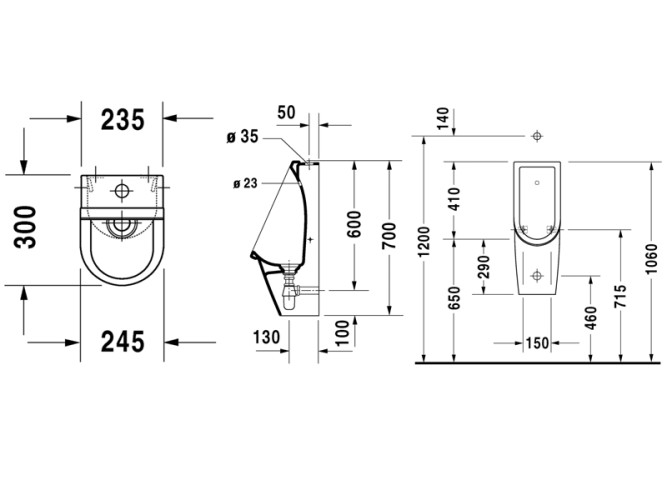 Писсуар подвесной DURAVIT STARCK III 0826250000