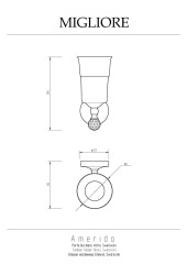 Cтакан настенный, стекло/золото/Swarovski Migliore Amerida
